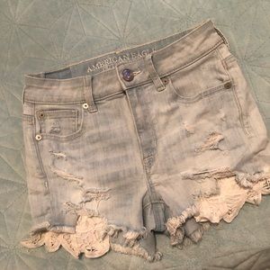 American Eagle Outfitters light wash jean shorts